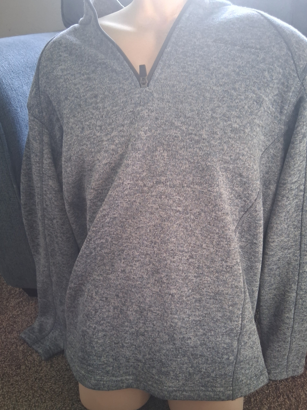 Eddie Bauer Gray Zip-Up Pullover Sweater